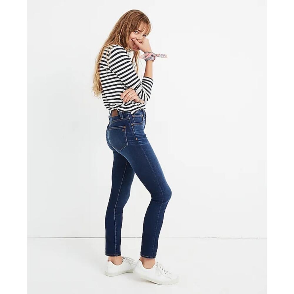 Madewell Roadtripper High Rise waist Skinny Ankle Stretch Jeans blue wash 27